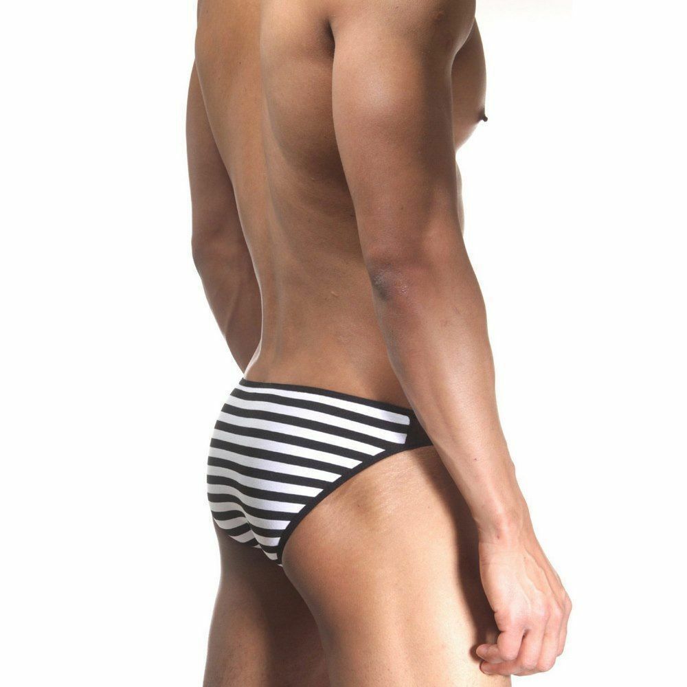 Мужские трусы слипы черные с черно-белым  Cosmos Colors CTB10BL