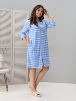 Халат Хм-562/голубой-полоса-и