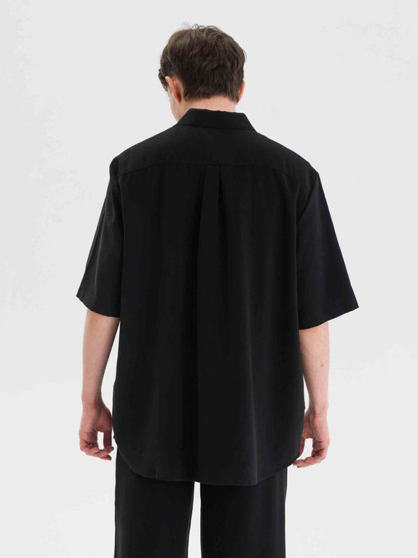 Рубашка Мужская с коротким рукавом Черная - фото 7