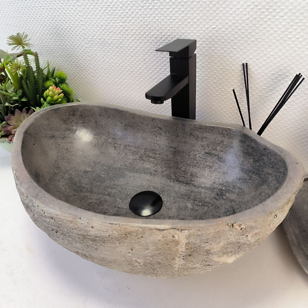 Раковина из речного камня RS-64102 (58*36*15) 0122
