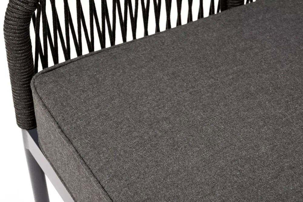 "Канны" модульная угловая лаунж-зона из роупа (веревки), цвет темно-серый