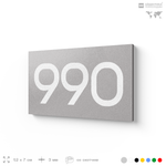 Номер на дверь 990, табличка на дверь для офиса, квартиры, кабинета, аудитории, склада, серая 120х70 мм, Айдентика Технолоджи