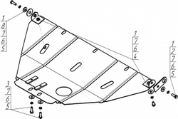 Защита картера Двигателя, Радиатора. 2 мм, Сталь. для Subaru Legacy 1998-2003 MOTODOR.02204