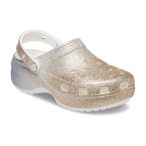 Crocs Classic Platform PU 'Gold Silver Gradient'