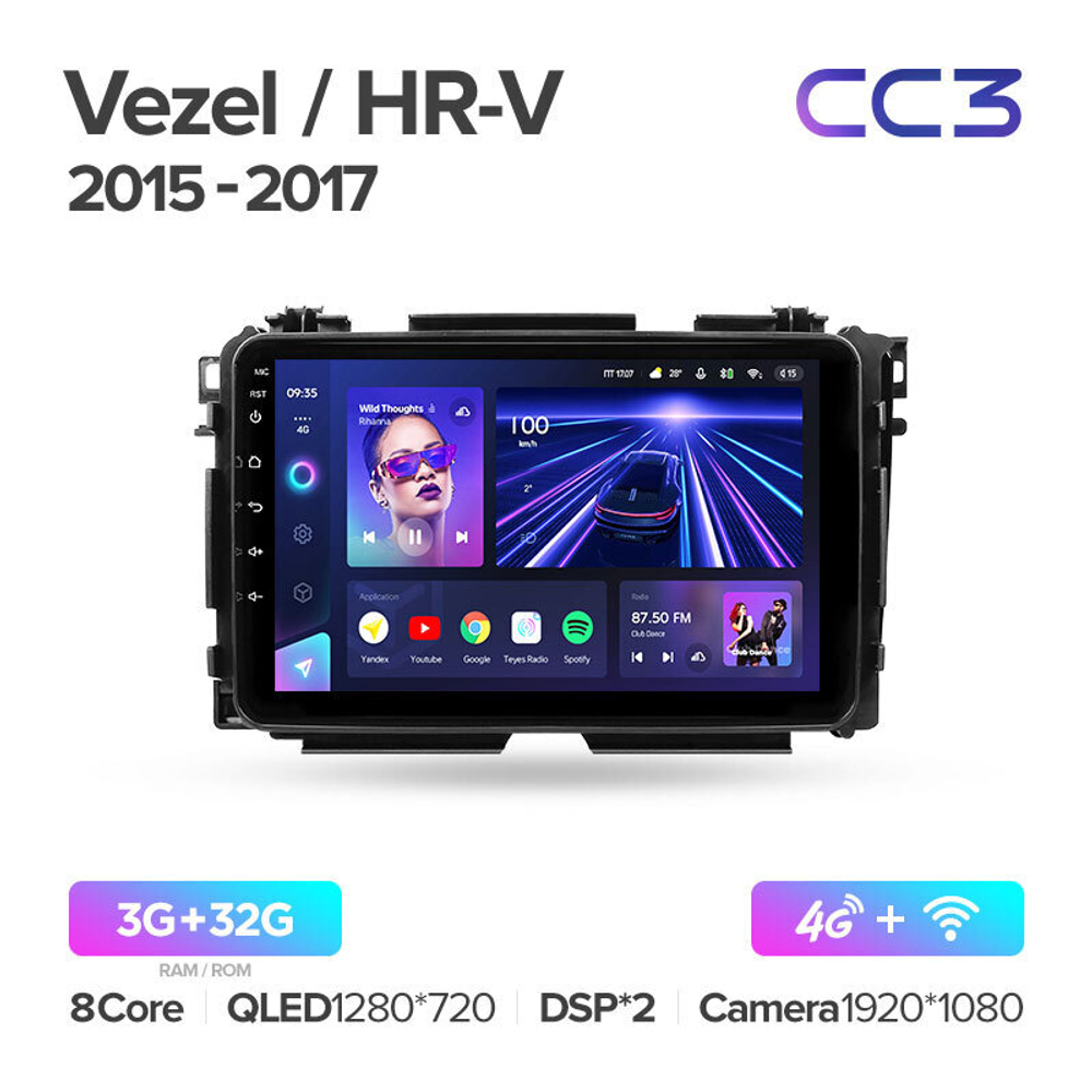 Teyes CC3 9" для Honda Vezel, HR-V 2015-2017