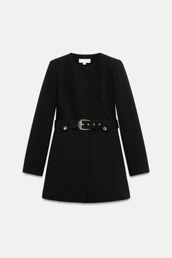 ZARA БЛЕЙЗЕР С РЕМНЕМ И ПРЯЖКОЙ, ЧЕРНЫЙ