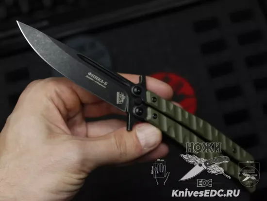 Нож бабочка (балисонг) НОКС Финка Б - сталь D2, рукоять G10