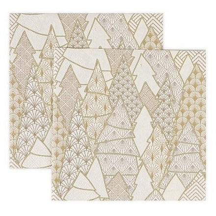Сервировочные салфетки, Золотые Ели, Белый, 33*33 см, 20 шт.