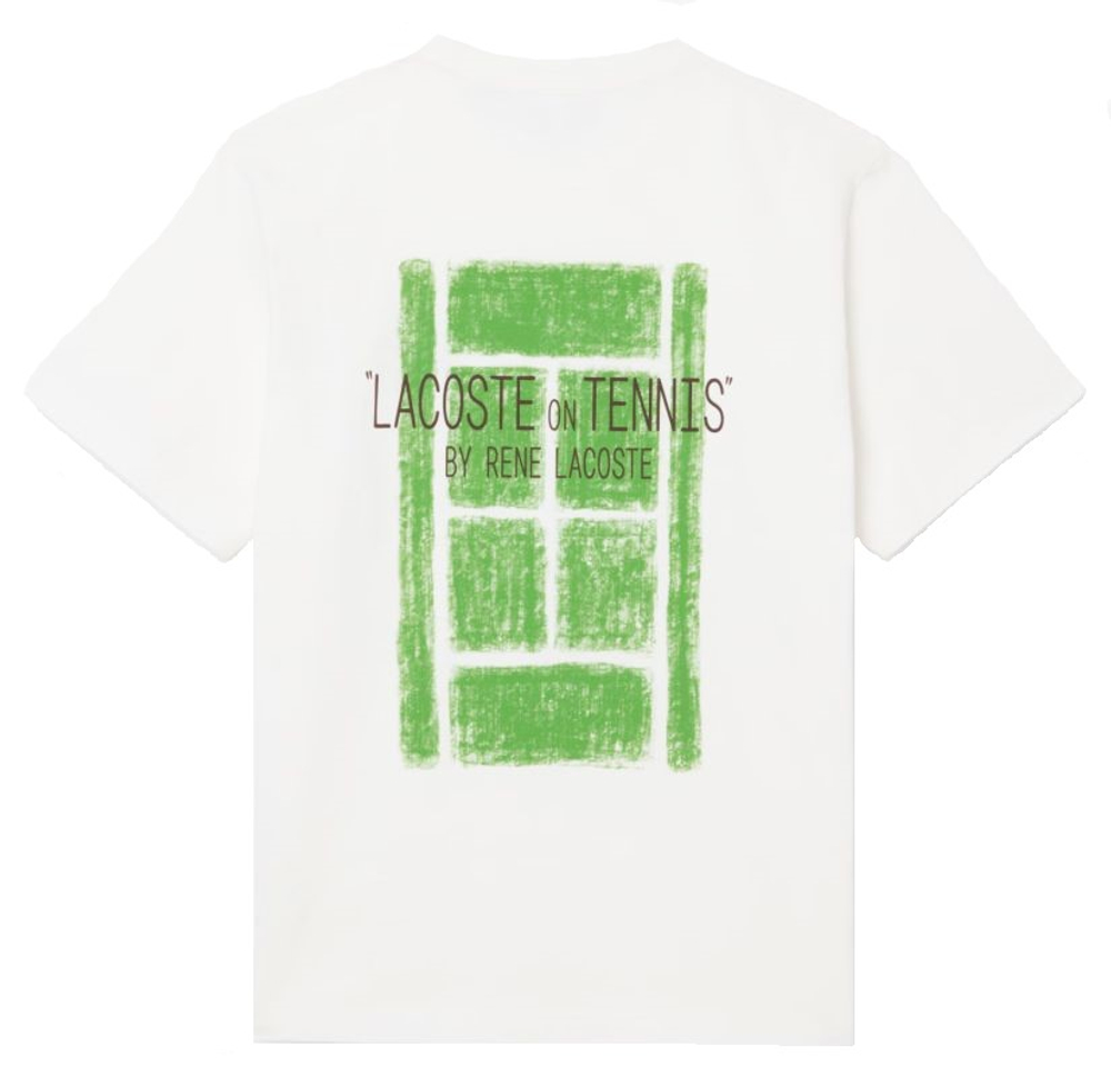 Теннисная футболка Lacoste Printed Cotton - flour