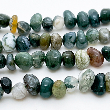 "Индийский агат" фриформ бусины (халцедон), размер около 8-10 мм, цена за отрезок 19 см (1/2 нити)