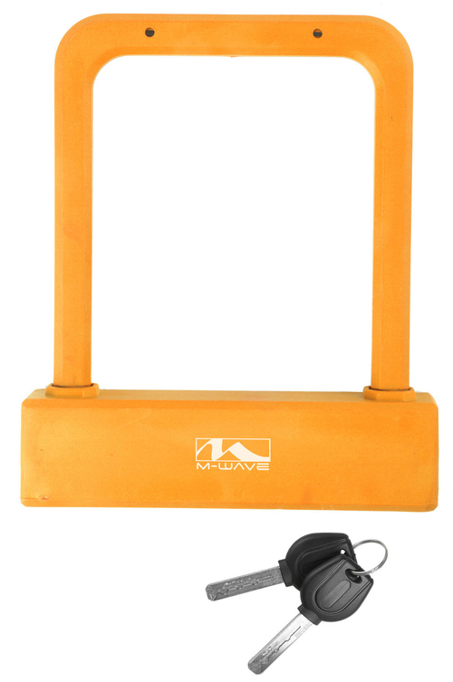 Замок велосипедный M-WAVE U-образный силикон оранжевый