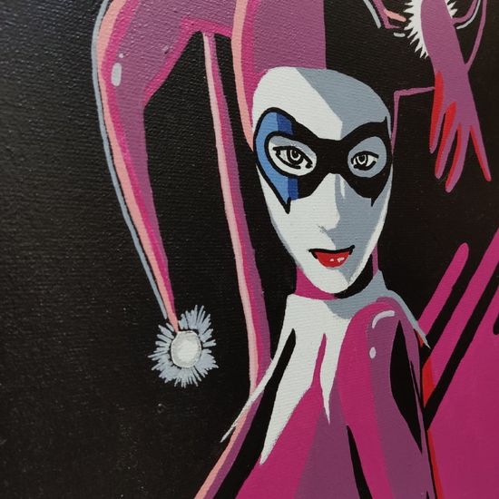 Картина авторская на холсте Харли Арлекин (55х75см)