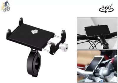 Держатель для смартфона 5,0"-8,0", алюминиевый, на руль, 360°, VXM, HS-50-100 (черный) УТ00021746