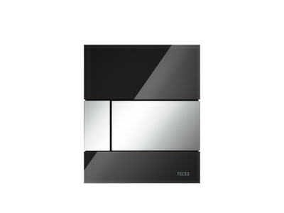 Стеклянная панель смыва TECEsquare с картриджем для писсуара, цвет черный