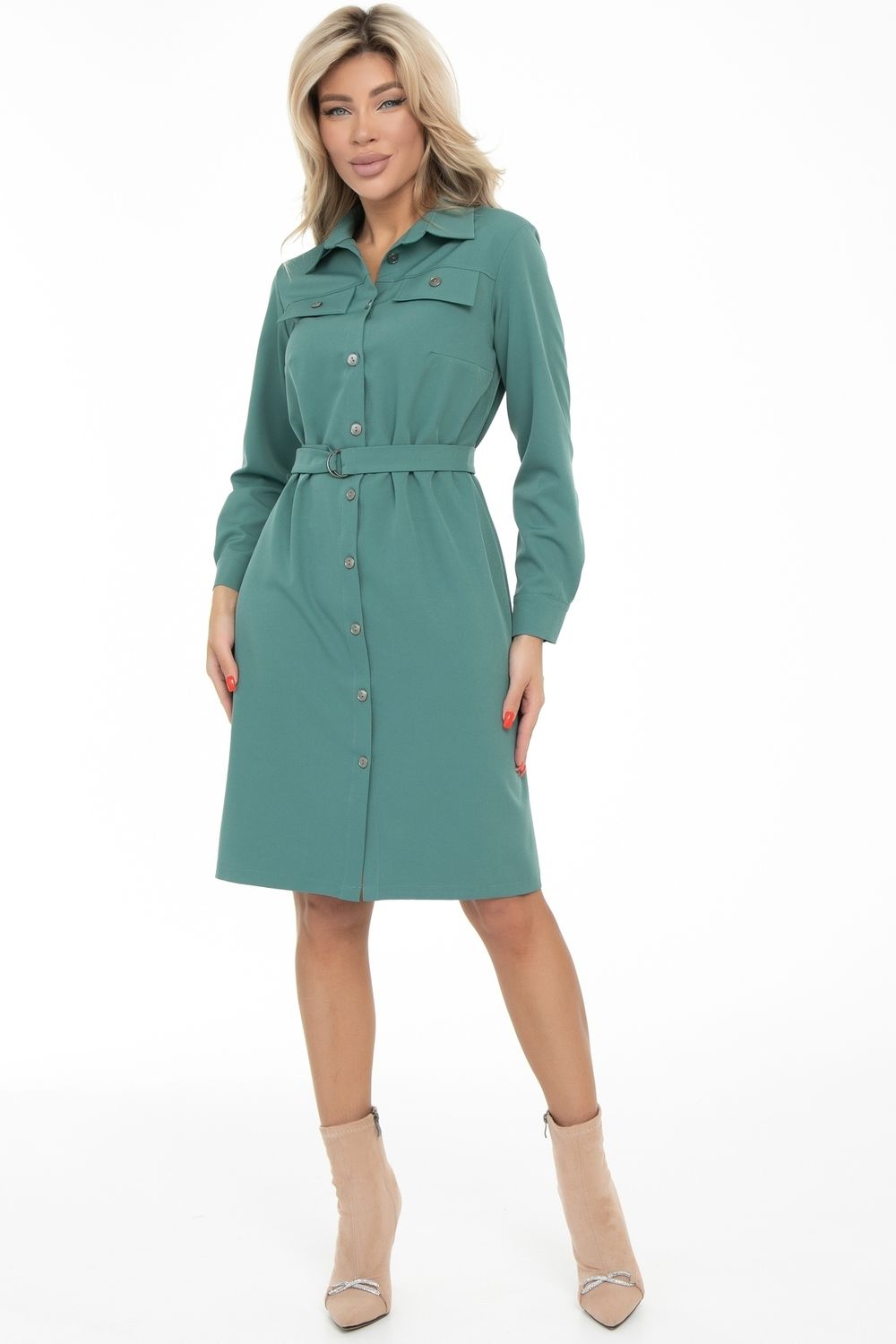 Платье Деловой стиль (олива) Diolche (Акция)