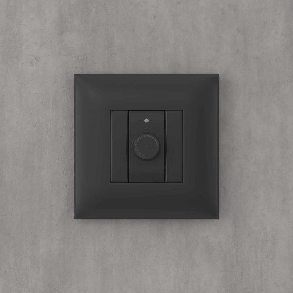 Диммер поворотный в стену, "Avanti", "Черный матовый"