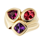 Кольцо с Турмалином, Родолитом и Аметистом, R0258-0/2