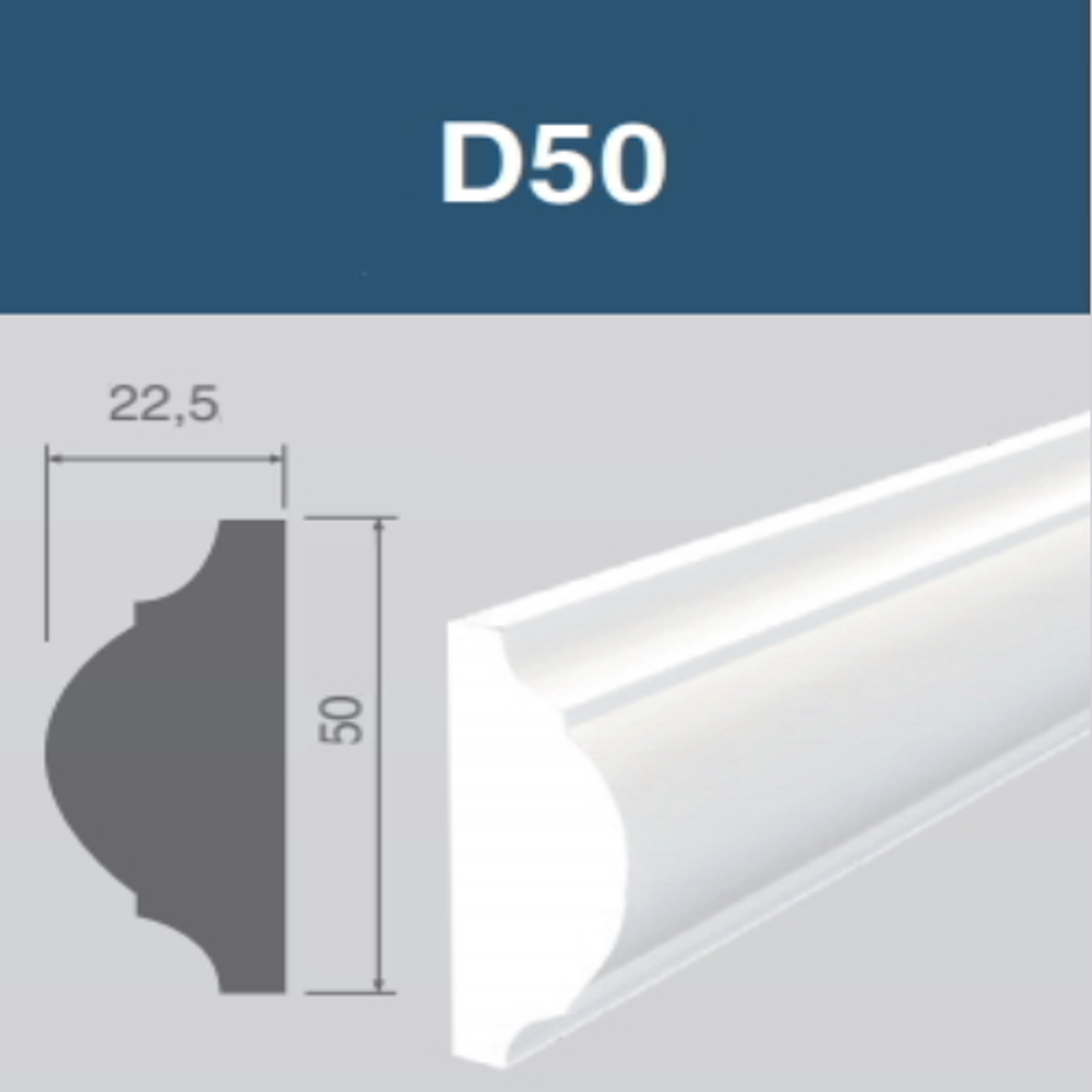 Молдинг настенный из полистирола HIWOOD D50