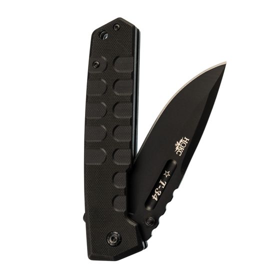 Складной нож НОКС Т-34 Black, сталь AUS-8, рукоять черный G10