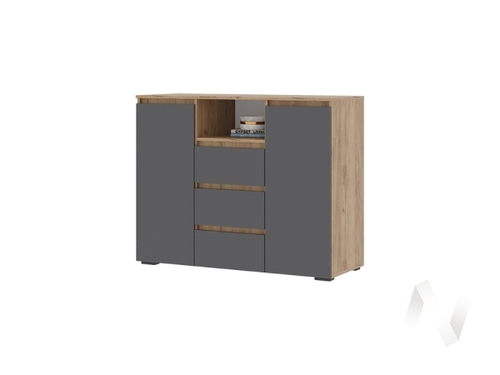 Комод 1202 КМ 01 МС Хелен ЛДСП (дуб крафт золото/серый графит)