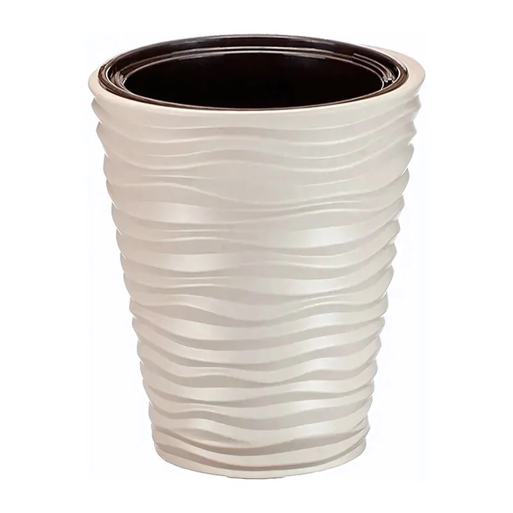 Кашпо ДЮНА D340мм H 385мм,5л со вставкой Кремовый