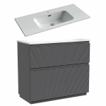 Тумба с раковиной Sancos FOLK Floor FL100FGS/CN7003 100 Grey soft