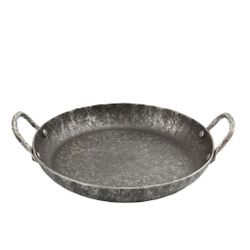 Сковорода для подачи 20 см h2,6 см круглая 2 ручки "Vintage Blued" углерод. сталь ИНДУКЦИЯ P.L.