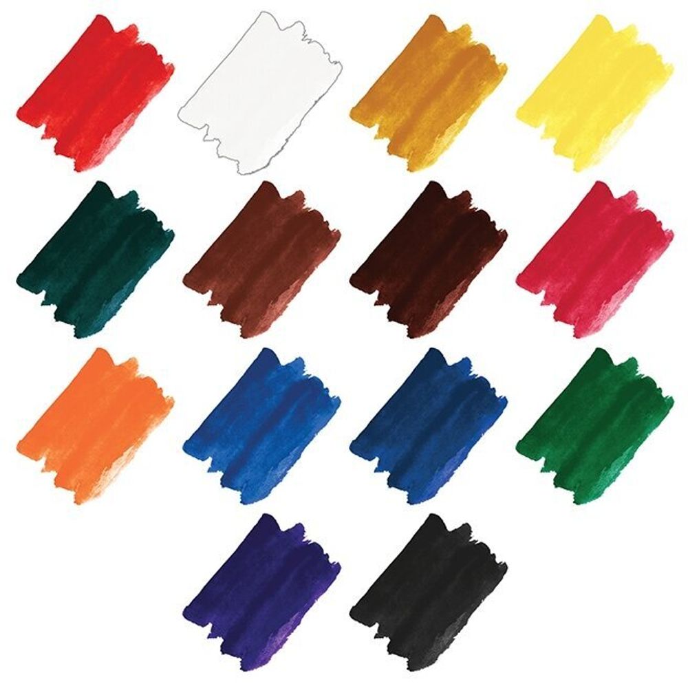 Краски акварельные ГАММА "Мультики", 14 цветов, медовые, без кисти, картонная коробка, 211050