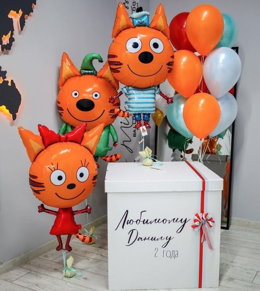 Коробка с шарами Три Кота