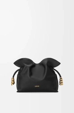 Loewe Мини-клатч Coil Flamenco из телячьей кожи наппа, черный