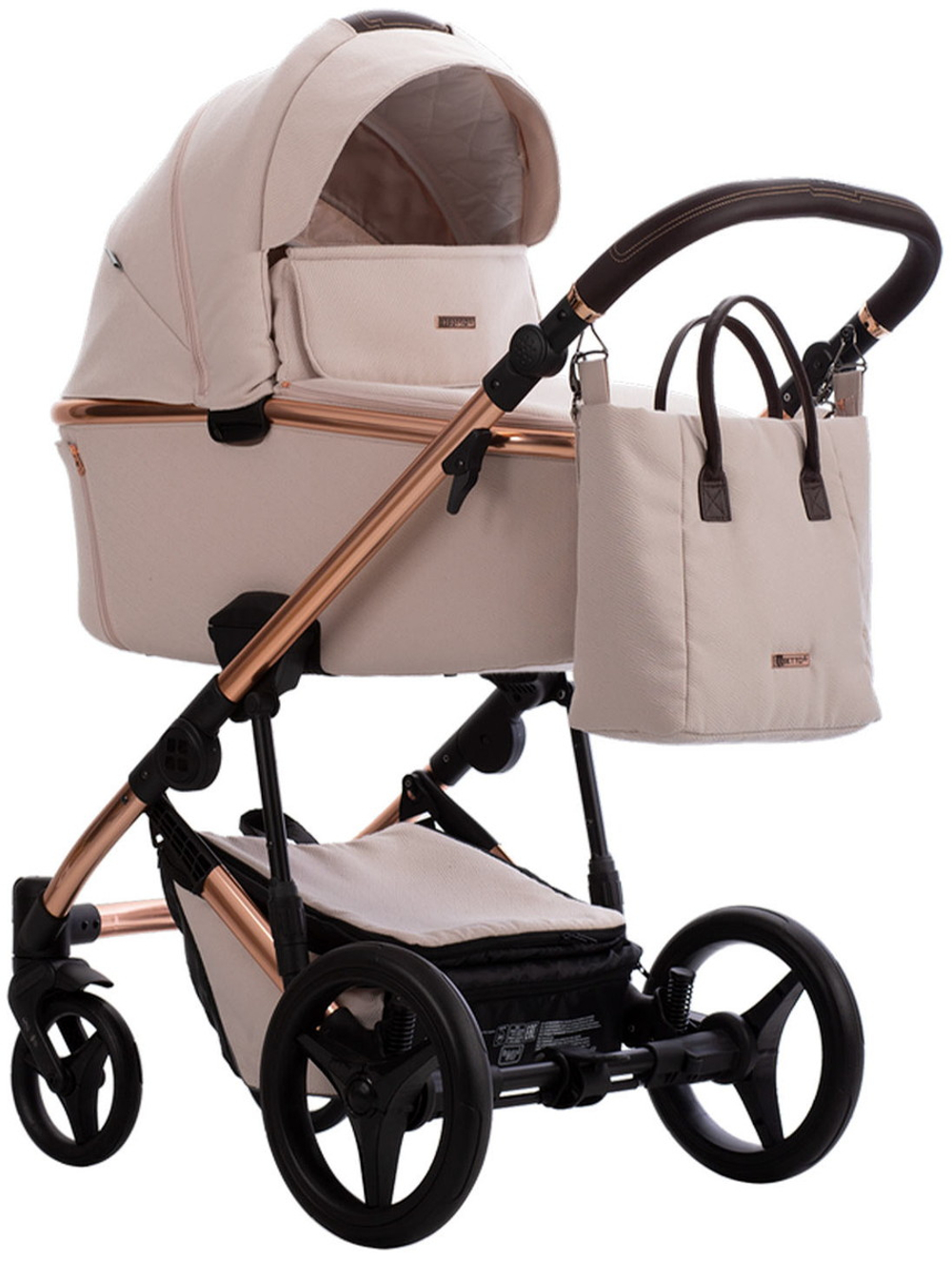 Детская коляска Bebetto Loren Stella 3 в 1 с автокреслом Avionaut Cosmo 07 св.бежевый