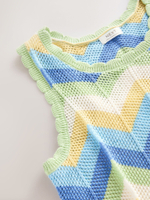 Майка вязаная для девочки Next AH5-491, Салатовый, Синий