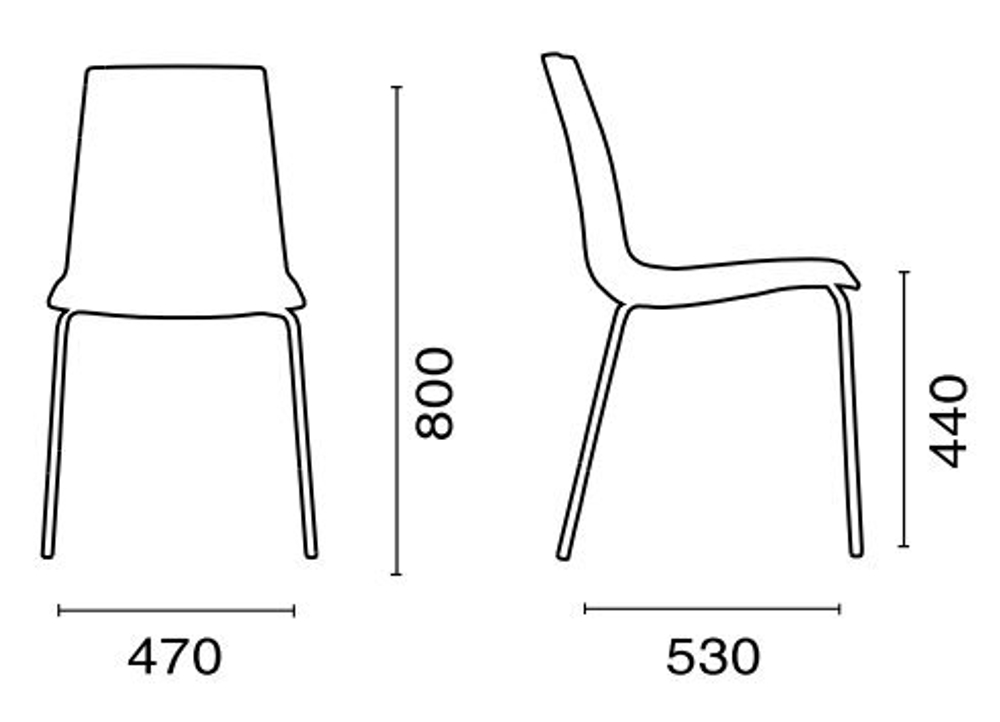 Стул прозрачный Papatya X-Treme S, хромированный, дымчатый