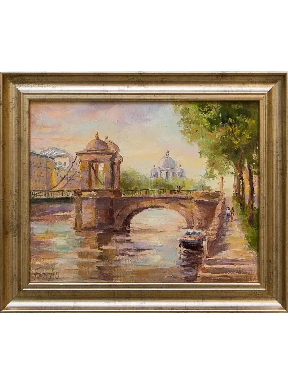 Картина маслом Ломоносовский мост Боско