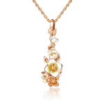 Подвеска «Жасмин» из красного золота с эмалью