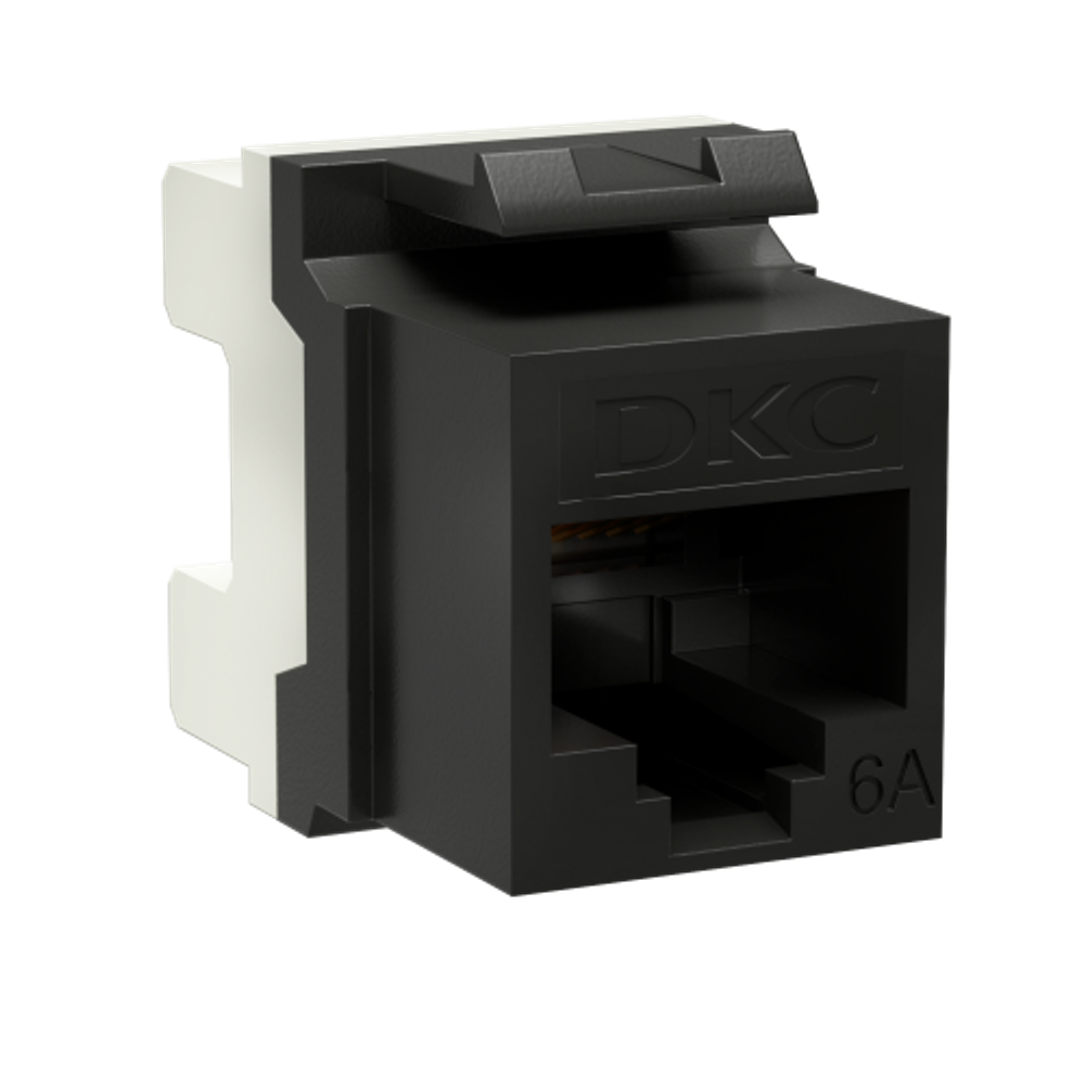 Модуль Keystone RJ45 CAT6А неэкранированный, 180 градусов, черный (форм-фактор A10)