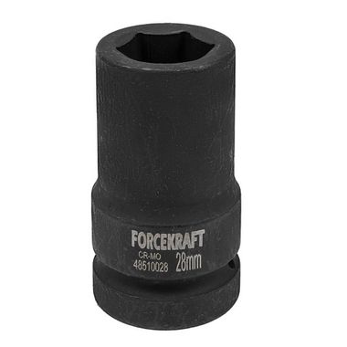 Головка ударная глубокая 1'', 28мм (6гр) FORCEKRAFT FK-48510028