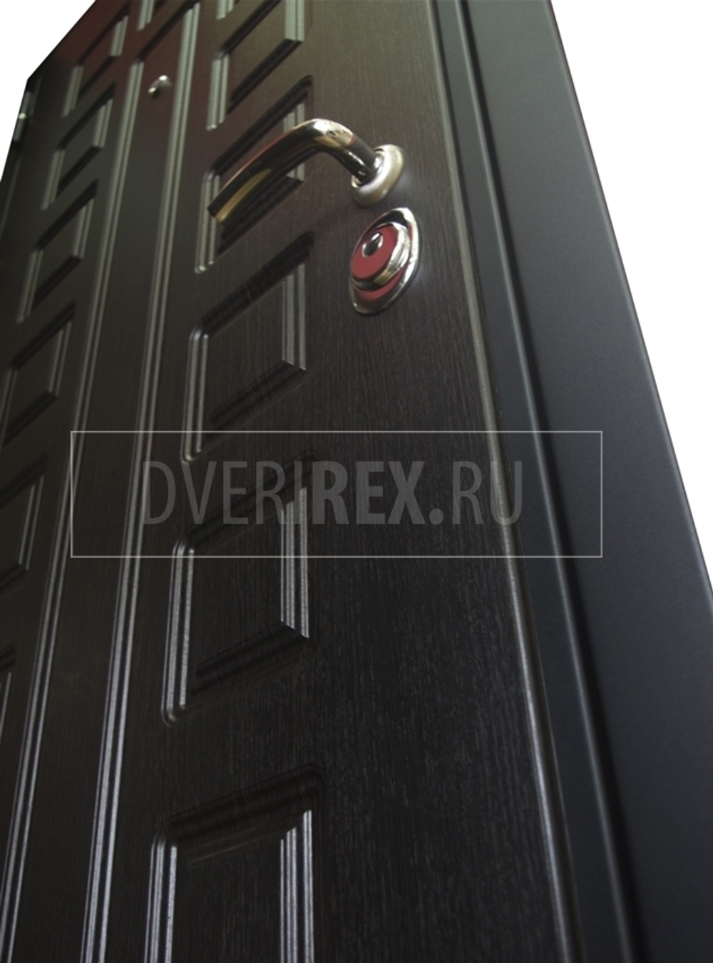 Входная металлическая дверь  с зеркалом RеX (РЕКС) Премиум 3К Венге (Гладиатор) / СБ-16 Силк сноу (белый матовый, без текстуры)