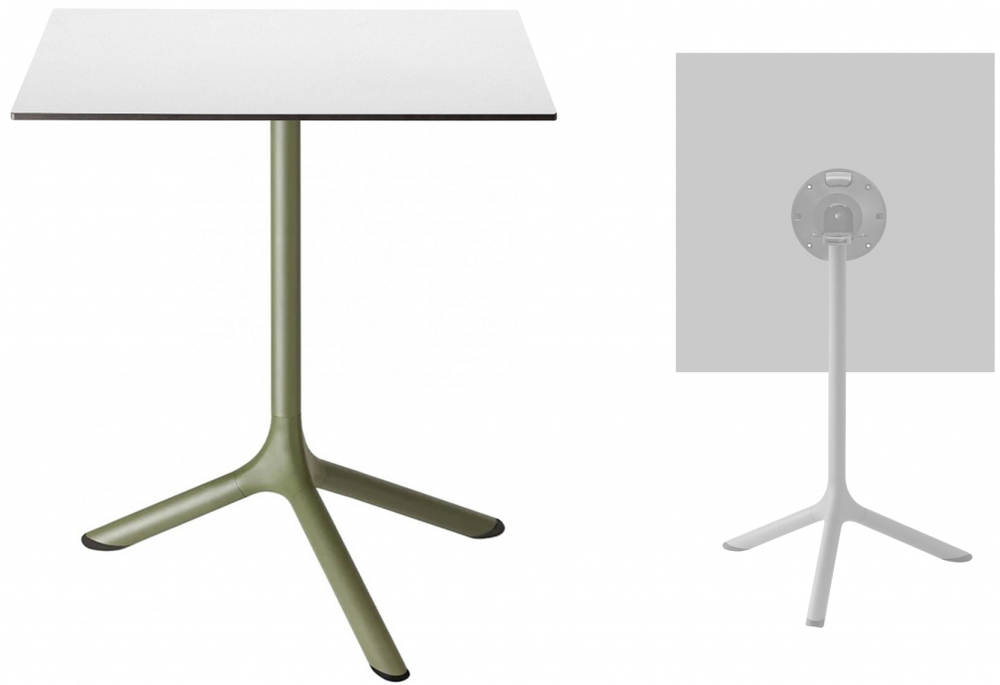 Стол ламинированный обеденный складной Scab Design Tripe Folding, оливковый, белый