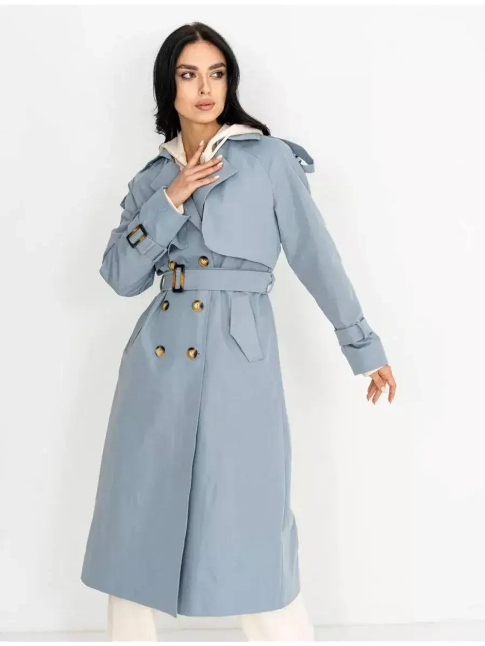 Тренч длинный оверсайз плащ