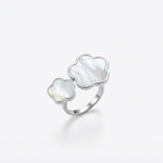 Кольцо Цветок двойной с перламутром