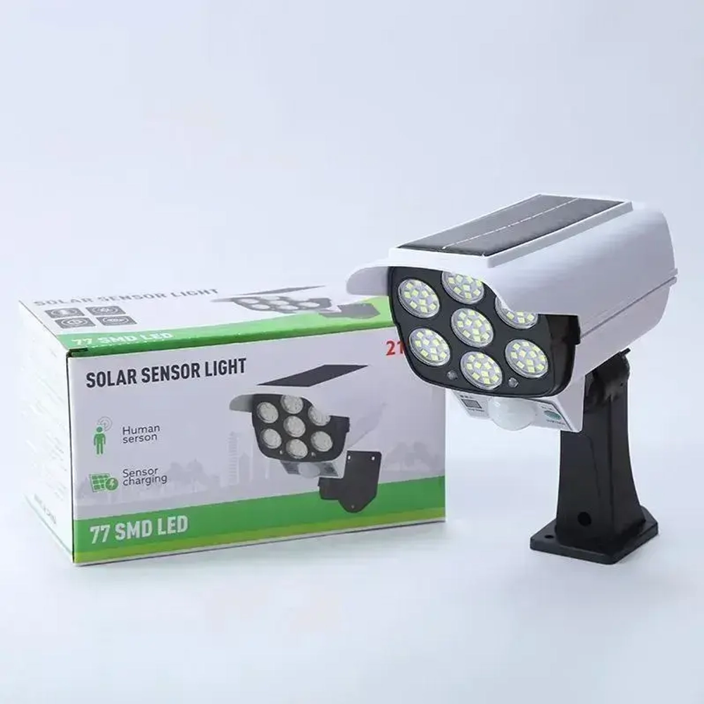 Светильник уличный с датчиком движения / Прожектор светодиодный на солнечной батарее