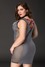 Костюм учительницы Candy Girl:платье, стринги, галстук, указка черный 2XL