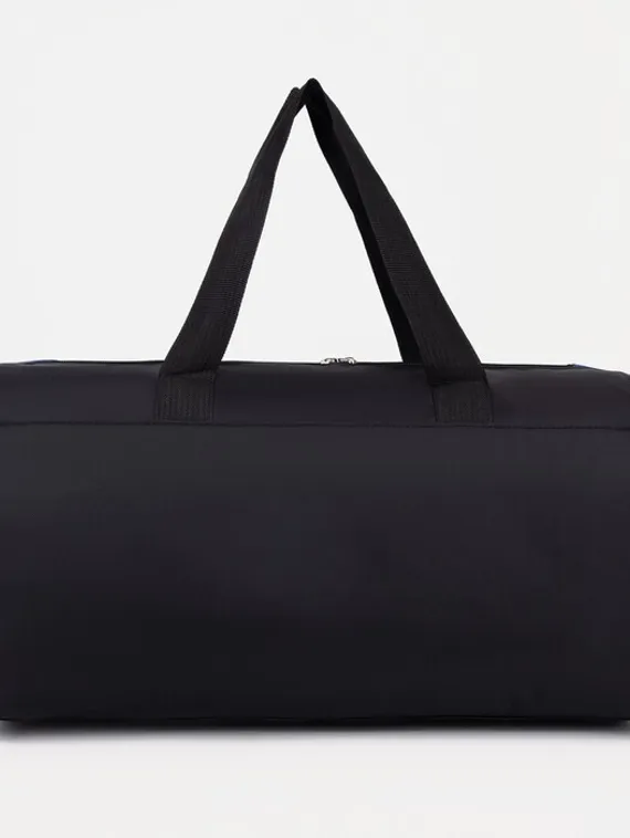 Сумка спортивная на молнии, наружный карман, цвет чёрный/синий