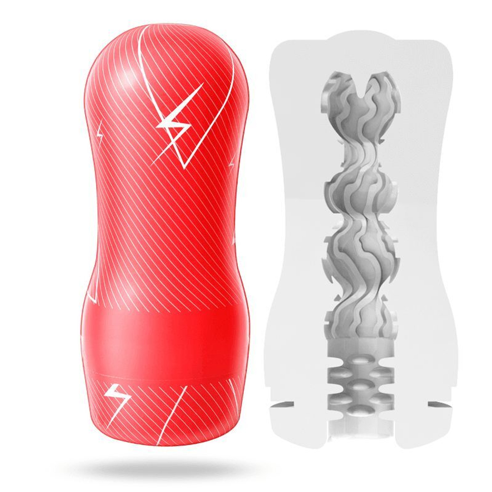 Прозрачный мастурбатор A-Loving с зигзагообразным рельефом (Цвет: прозрачный)