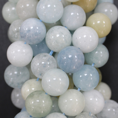 Аквамарин микс бусины 6мм 8мм 10мм
