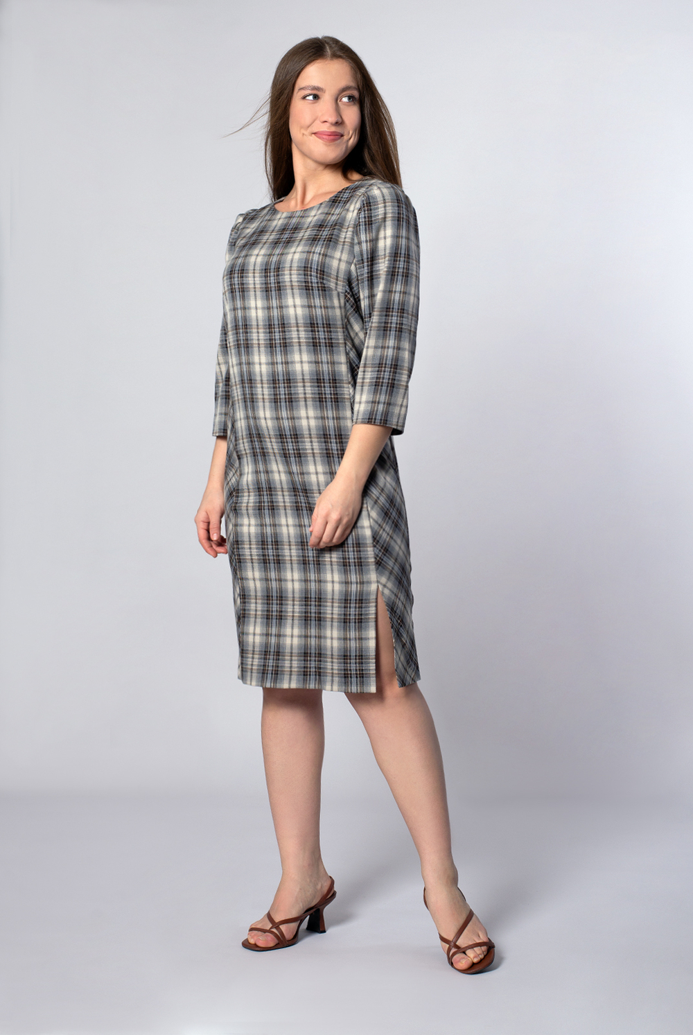 Платье женское 3567ВПА, Клетка кор #406Кко053567ВПА
