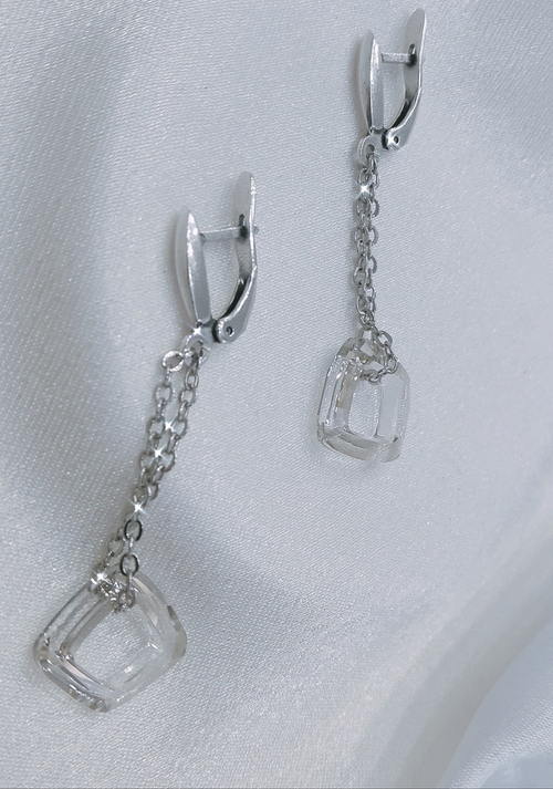 "Кохаб мал." серьги в серебряном покрытии из коллекции "Астрономия" от Jenavi  с английским замком