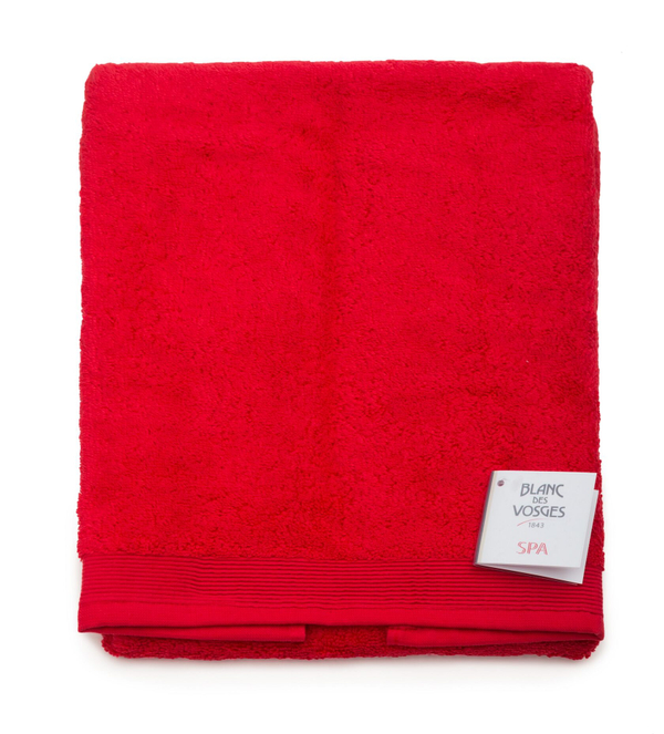 Полотенце UNI CERISE вишневый Blanc des Vosges 55x110 Красный