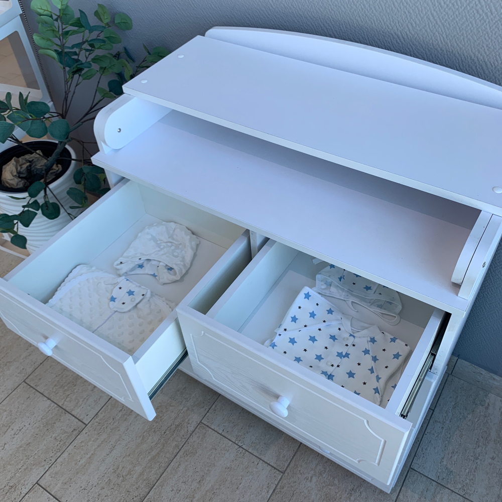 Комод детский с пеленальной доской Ульяна-(6) МДФ 800/5 (белый)